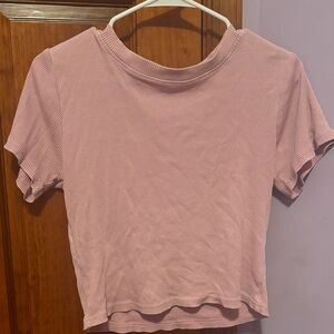 Women's Pink Ribbed Top